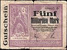 1923 AD., Germany, Weimar Republic, Deutsch-Luxemburgische Bergwerks- und- Hütten-A.-G. Bochum and Dortmund, Bochum (company), Notgeld, currency issue, 5 000 000 000 Mark, Ref. ?. 06035* Obverse 