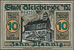 1921 AD., Germany, Weimar Republic, Bleicherode (city), Notgeld, collector series issue, 10 Pfennig, Grabowski/Mehl 119.1-1/3. 004295 Obverse