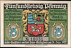 1922 AD., Germany, Weimar Republic, Brunsbüttelkoog (Verein für Handel, Gewerbe und Industrie), Notgeld, collector series issue, 75 Pfennig, Grabowski/Mehl 194.1-3/4. 18031 Obverse 
