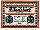 1921 AD., Germany, Weimar Republic, BÃ¼delsdorf (municipality), Notgeld, collector series issue, 75 Pfennig, Grabowski/Mehl 200.1-3/3. Obverse 