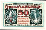 1920 AD., Germany, Weimar Republic, Christiansfeld (community), Notgeld, collector series issue, 50 Pfennig, Grabowski/Mehl 229.1a. 17204 Obverse 