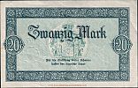 1918 AD., Germany, Weimar Republic, Lippe state, FÃ¼rstlich Lippische Regierung in Detmold, Notgeld, currency issue, 20 Mark, Geiger 324.03. 11535 Reverse 