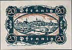 1920 AD., Germany, Weimar Republic, Dillingen (city), Notgeld, collector series issue, 20 Pfennig, Grabowski/Mehl 274.1a. 76038 Reverse 