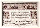 1921 AD., Germany, Weimar Republic, Ditfurt (municipality), Notgeld, collector series issue, 75 Pfennig, Grabowski/Mehl 275.1-4/4. Obverse 