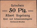 1918-1921 AD., Germany, Weimar Republic, Dortmund-Brackel, Albert Vogelsang (butcher), Notgeld, currency issue, 50 Pfennig, Ref. ?. Obverse 
