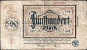 1922 AD., Germany, Weimar Republic, Dortmund und HÃ¶rde (cities and districts), Notgeld, currency issue, 500 Mark, MÃ¼ller 4-1065.2. 179870 Obverse 