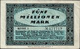 1923 AD., Germany, Weimar Republic, Düsseldorf (town), Notgeld, currency issue, 5.000.000 Mark, Keller 1178b. 177719 Obverse 