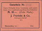 1914 AD., Germany, 2nd Empire, Einswarden ( J. Frerichs & Co), Notgeld, currency issue, 10 Mark, Tieste 05.05. Obverse 