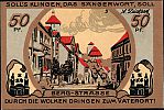 1921 AD., Germany, Weimar Republic, Eilenburg (city), Notgeld, collector series issue, Franz Abt series, 50 Pfennig, Grabowski/Mehl 315.1-3/6. Reverse