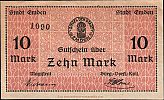 1919 AD., Germany, Weimar Republic, Emden (city), Notgeld, currency issue, 10 Mark, Geiger 131.05a. 1090 Obverse