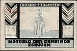 1921 AD., Germany, Weimar Republic, Esingen (municipality), Notgeld, collector series issue, 75 Pfennig, Grabowski/Mehl 353.2-6/6. 9508 Reverse