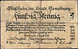 1919 AD., Germany, Weimar Republic, Flensburg (city), Notgeld, currency issue, 50 Pfennig, Tieste 1885.30.01.8. 43316 Obverse