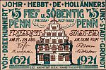 1921 AD., Germany, Weimar Republic, Friedrichstadt (city), Notgeld, collector series issue, 75 Pfennig, Grabowski/Mehl 395.1-3/3. Obverse