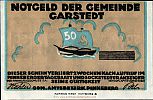 1921 AD., Germany, Weimar Republic, Garstedt (community), Notgeld, collector series issue, 50 Pfennig, Grabowski/Mehl 408.1a-4/6. 7838 Obverse