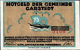 1921 AD., Germany, Weimar Republic, Garstedt (community), Notgeld, collector series issue, 75 Pfennig, Grabowski/Mehl 408.1a-5/6. 9460 Obverse