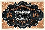 1921 AD., Germany, Weimar Republic, Glatz (StÃ¤dtische Sparkasse), Notgeld, collector series issue, 75 Pfennig, Grabowski/Mehl 432.1-9/16. Reverse 