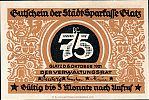 1921 AD., Germany, Weimar Republic, Glatz (StÃ¤dtische Sparkasse), Notgeld, collector series issue, 75 Pfennig, Grabowski/Mehl 432.1-11/16. Obverse 