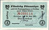 1917 AD., Germany, 2nd Empire, Goldap (Kreissparkasse), Notgeld, currency issue, 50 Pfennig, Grabowski G26.1b, 088114 Obverse
