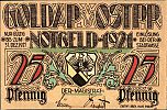 1921 AD., Germany, Weimar Republic, Goldap (town), Notgeld, collector series issue, 25 Pfennig, Grabowski/Mehl 451.1-1/4. Obverse