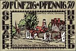1921 AD., Germany, Weimar Republic, Goldap (town), Notgeld, collector series issue, 50 Pfennig, Grabowski/Mehl 451.1-2/4. Reverse