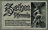 1920 AD., Germany, Weimar Republic, Goslar (town), Notgeld, collector series issue, 10 Pfennig, Grabowski/Mehl 455.1-1/3. Reverse