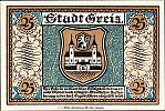 1921 AD., Germany, Weimar Republic, Greiz (town), Notgeld, collector series issue, 25 Pfennig, Grabowski/Mehl 471.2-1/4. Obverse