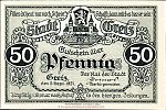 1921 AD., Germany, Weimar Republic, Greiz (town), Notgeld, collector series issue, 50 Pfennig, Grabowski/Mehl 471.1a-2/4. Obverse