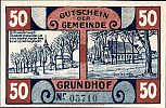 1920 AD., Germany, Weimar Republic, Grundhof in Angeln (municipality), Notgeld, contemporary fake, 50 Pfennig, Grabowski/Mehl 493.1-2/3. 05710 Reverse