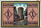 1921 AD., Germany, Weimar Republic, Haltern (town), Notgeld, collector series issue, 1 Mark, Grabowski/Mehl 514.1a-3/3. Reverse