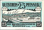 1921 AD., Germany, Weimar Republic, Harburg (Handelskammer), Notgeld, currency issue, 25 Pfennig, Grabowski H15.3a. 97854 Reverse