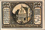 1921 AD., Germany, Weimar Republic, Harburg (Kreissparkasse), Notgeld, collector series issue, 50 Pfennig, Grabowski/Mehl 580.1a-2/4. Obverse