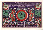 1921 AD., Germany, Weimar Republic, Heidgraben (municipality), Notgeld, collector series issue, 25 Pfennig, Grabowski/Mehl 589.2a-1/6. Obverse