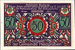 1921 AD., Germany, Weimar Republic, Heidgraben (municipality), Notgeld, collector series issue, 50 Pfennig, Grabowski/Mehl 589.2a-3/6. Obverse