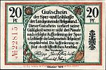 1919 AD., Germany, Weimar Republic, Helgoland (Spar- und Leihkasse), Notgeld, currency issue, 20 Pfennig, Tieste 2915.10.25.3. No. 22815 Obverse