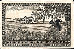 1921 AD., Germany, Weimar Republic, Hemdingen (municipality), Notgeld, collector series issue, 25 Pfennig, Grabowski/Mehl 599.3a-1/6. 21868 Reverse