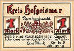 1922 AD., Germany, Weimar Republic, Hofgeismar (Kreissparkasse), Notgeld, collector series issue, 1 Mark, Grabowski/Mehl 619.2-4/5. 39250 Obverse