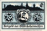 1921 AD., Germany, Weimar Republic, HohenmÃ¶lsen (town), Notgeld, collector series issue, 20 Pfennig, Grabowski/Mehl 621.1a-2/2. 19144 Reverse