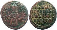  879-886 AD., Basilios I., Constantinopolis mint, Ã† Follis, Sear 1709.