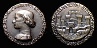 1446 AD., Italy, Rimini, medal on Sigismondo Pandolfo Malatesta, Lord of Rimini and Fano, designer: Matteo di Andrea deâ€™ Pasti, modern advertising reproduction, cf. Hill 174.