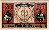 1921 AD., Germany, Weimar Republic, Solnhofen (municipality), Notgeld, 50 Pfennig, Grabowski/Mehl 1236.1b-2/2. Reverse
