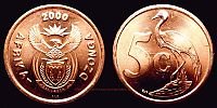 South Africa, 2000 AD., Republic, South African mint, 5 Cents, KM 223. 
