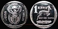 South Africa, 2000 AD., Republic, South African Mint, 1 Rand, KM 227. 