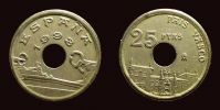 1993 AD., Spain, Juan Carlos I, Madrid mint, 25 Pesetas, KM 920.