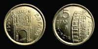 1999 AD., Spain, Juan Carlos I, Madrid mint, 5 Pesetas, KM 1008.