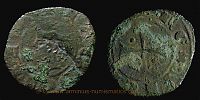 1285-1296 AD., Italy, Kingdom of Sicily, Aragonian Dynasty, James I, Messina mint, Ã† Denaro, Spahr 18.