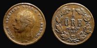 Sweden, 1857 AD., Oscar I, 1 Ã–re, KM 687.