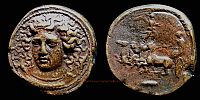 Syracuse, Sicily, replica of an ancient issue signed by Kimon, circa 405-400 BC., modern cast ca. 1850-1915 AD., Tetradrachm, cf. SNG ANS 288.