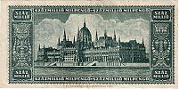 1946 AD., Hungary, Magyar Nemzeti Bank, Budapest, 100.000.000.000.000 Pengő, Pick 130. Reverse