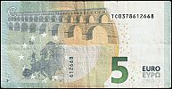 European Union, European Central Bank, Pick 20t. 5 Euro, 2013 AD. Printer: Central Bank of Ireland, Dublin, Ireland, T002C4-TC0378612668 Reverse 