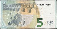 European Union, European Central Bank, Pick 20t. 5 Euro, 2013 AD. Printer: Central Bank of Ireland, Dublin, Ireland, T002I6-TC0518792618 Reverse 